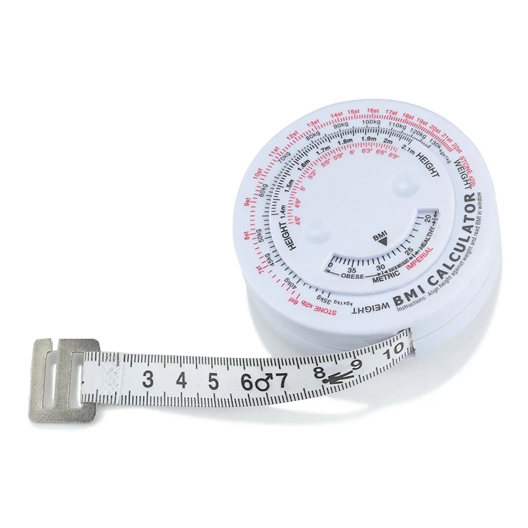 150cm/60inch professional plastic health measure tape medical BMI body fat measurement less than 1 dollar with company logo