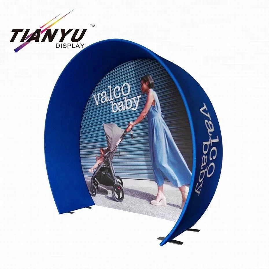 Tianyu Custom Aluminum Frame Pvc Magnetic Backdrop Exhibition Stand Curved Pop Up Trade Show Display