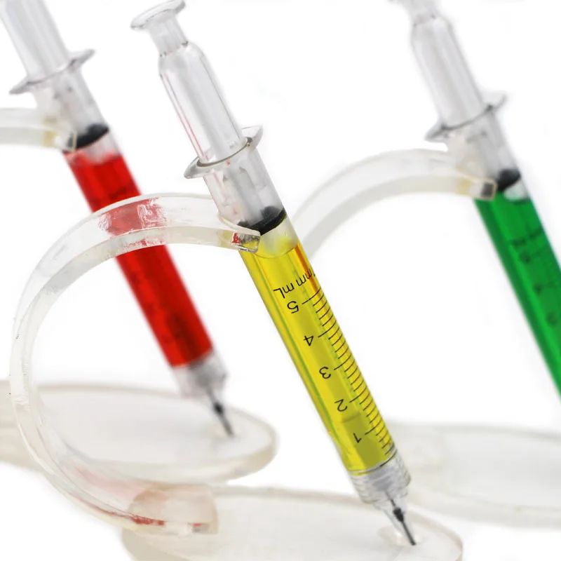 
Promotional injection mechanical pencil gift plastic syringe pen for medical 