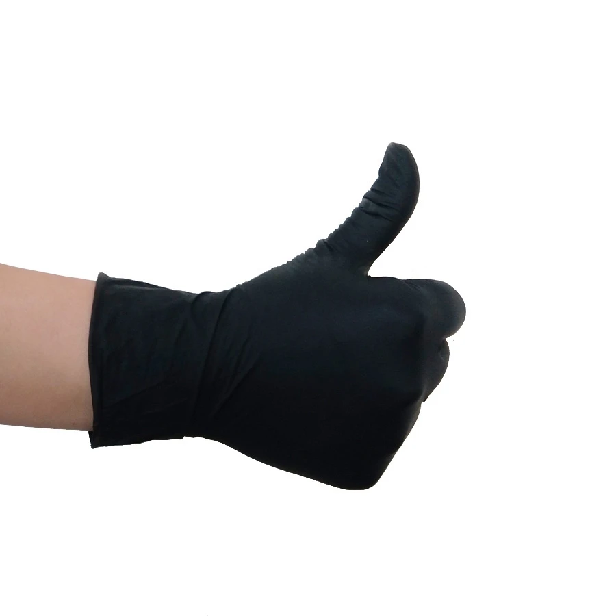 Durable Disposable Tattoo Storage Gloves Black Nitrile Gloves Disposable
