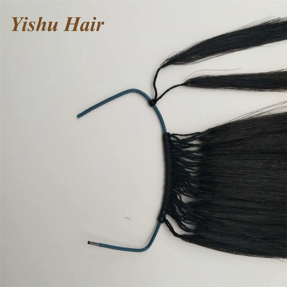 Virgin Remy Iidian/Chinese Hair 100% Pure Hand Knitting Wholesale Price Invisible human Feather Line in Natural Hair Extensions