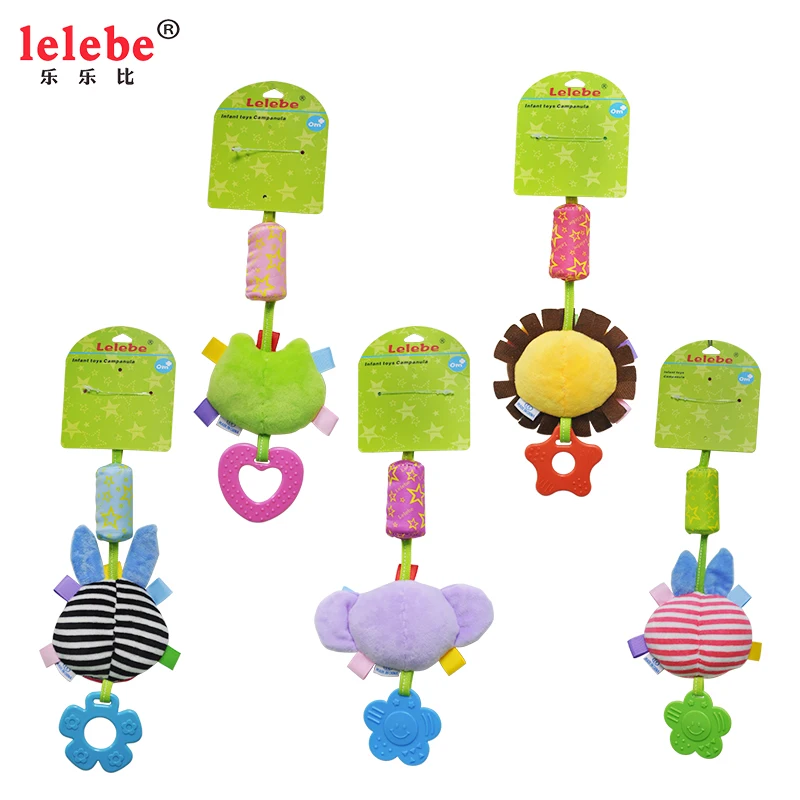 Baby crib decoration toy 2022 OEM wholesale baby bedroom hanging wind chime doll infant plush toy hand bell wind bell teether