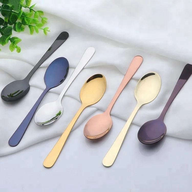 
High Quality Family-Use Mirror Polish S-S Color Spoon Flatware Sets 
