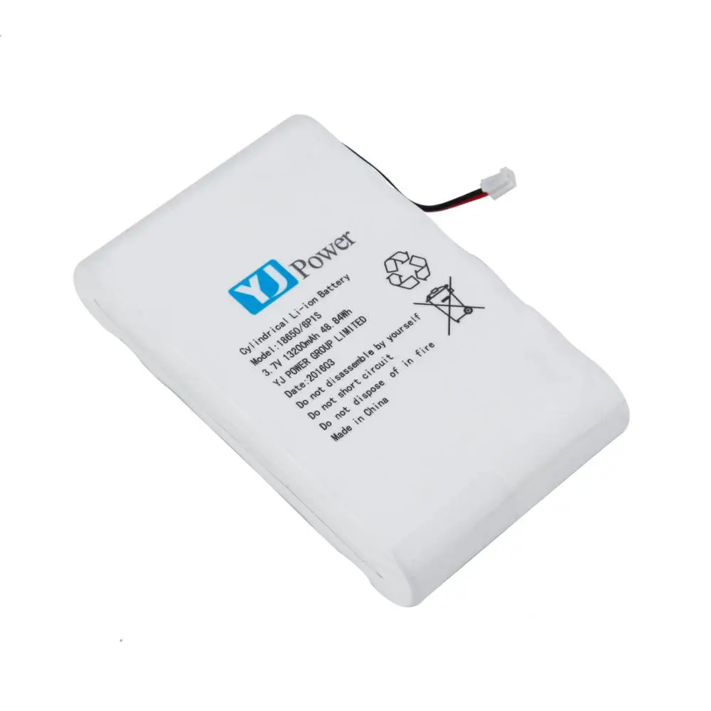 3.7v 13200mah rechargeable 18650 6p1s li ion battery pack with JST connector