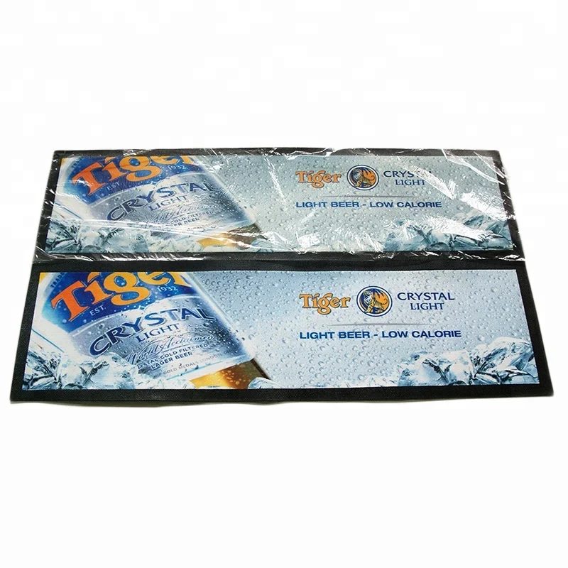 custom branded logo promotion printed rubber bar counter drinking mat bar mat gift beverage manufacture glass bar runner mat