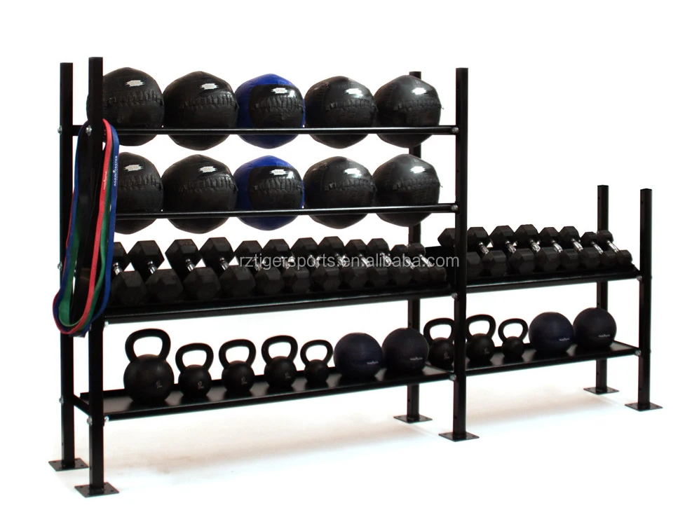 Custom multi purpose gym dumbbell storage rack system