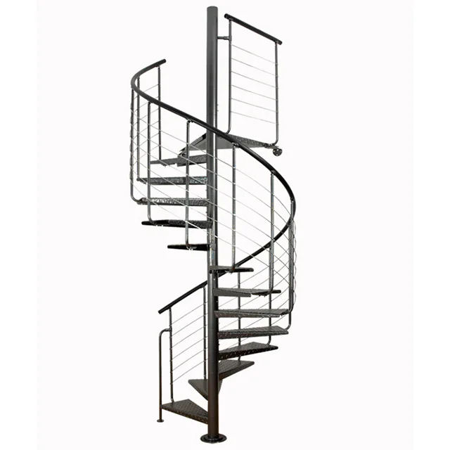 Modular Steel Indoor Curved Decorative Spiral Staircase Design