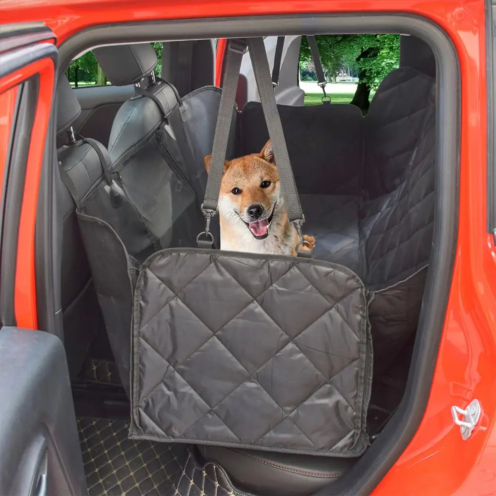 Geerduo Waterproof Durable Pet Dog Car Seat Cover Hammock with Viewing Mesh Window Storage Pocket