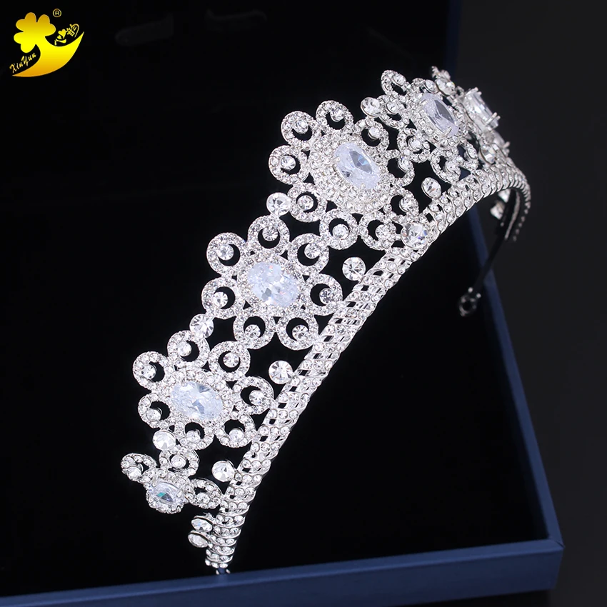 Fashionable white diamond paved bridal wedding hair jewelry women hair accessory