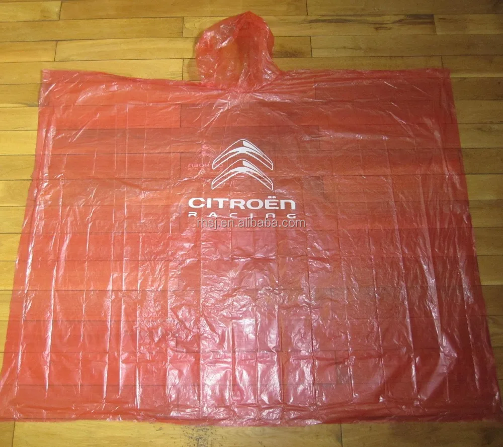 Лидер продаж рекомендуемое одноразовое дождевое пончо из полиэтиленового материала с принтом