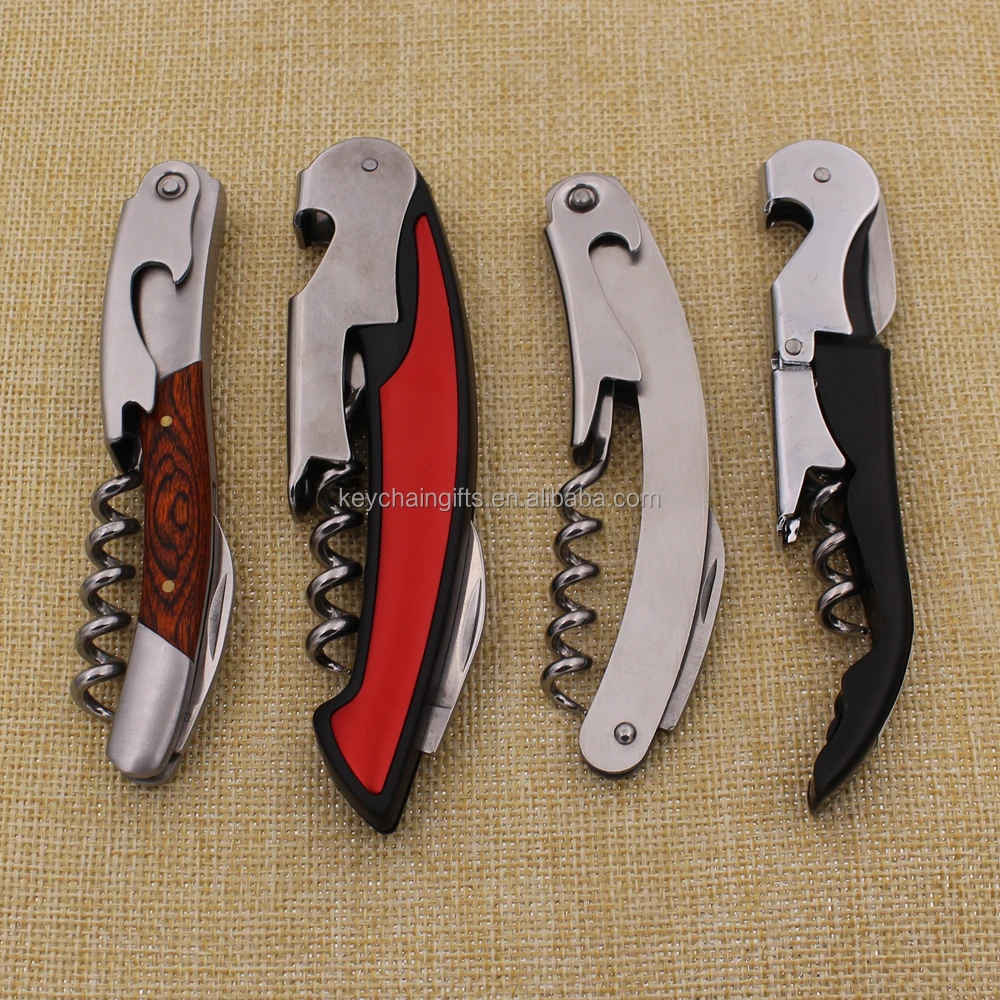 Promotion gifts custom logo multifunction wooden corkscrew