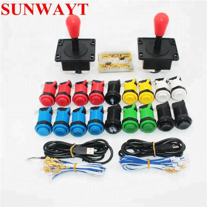 America style joystick kit Game DIY Parts for Arcade Zero Delay USB Encoder 8 Way Arcade Joystick with American push button kits