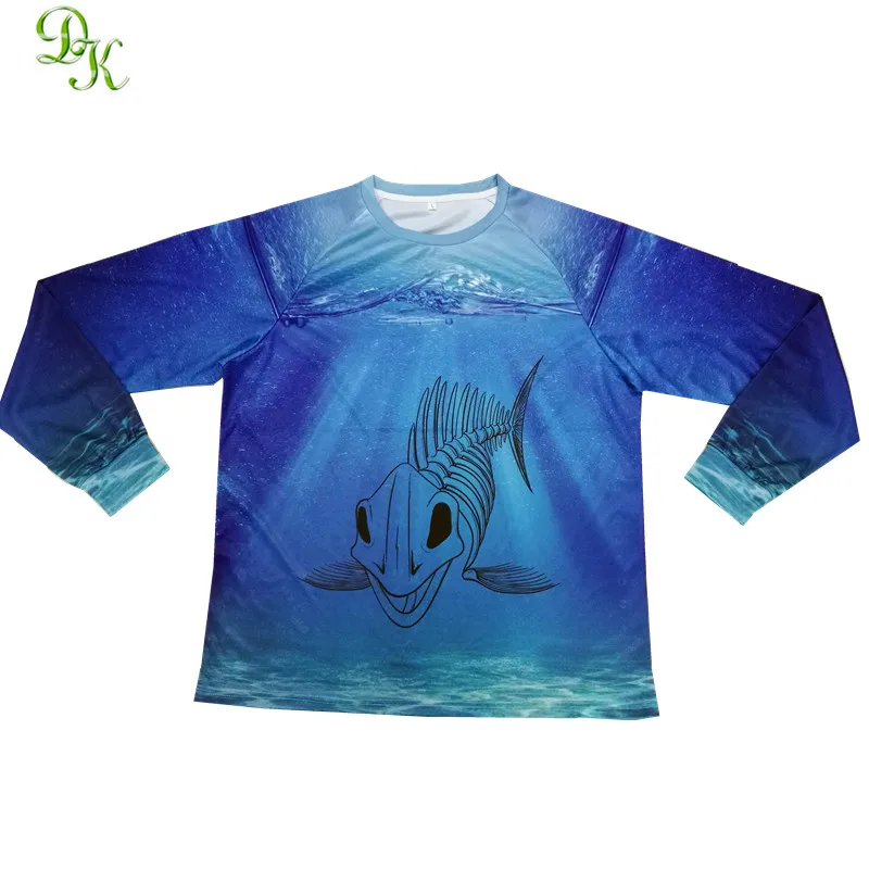 100% polyester uv protection long sleeves fishing shirt 50+