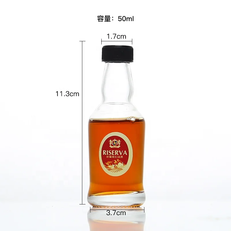 
2oz 50ml Mini Glass Bottle Alcohol Drink Liquor Wine Whisky Bottle With Screw Lid Miniature Bottle For Spirits 