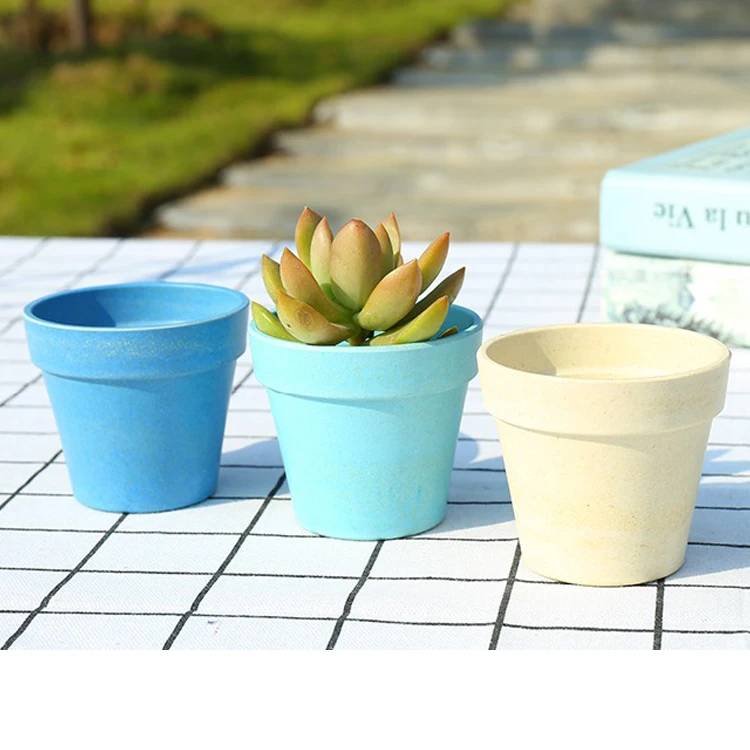 High Quality Home Garden Decoration Bamboo Fiber Flower Pot Planter Floral Pot China made