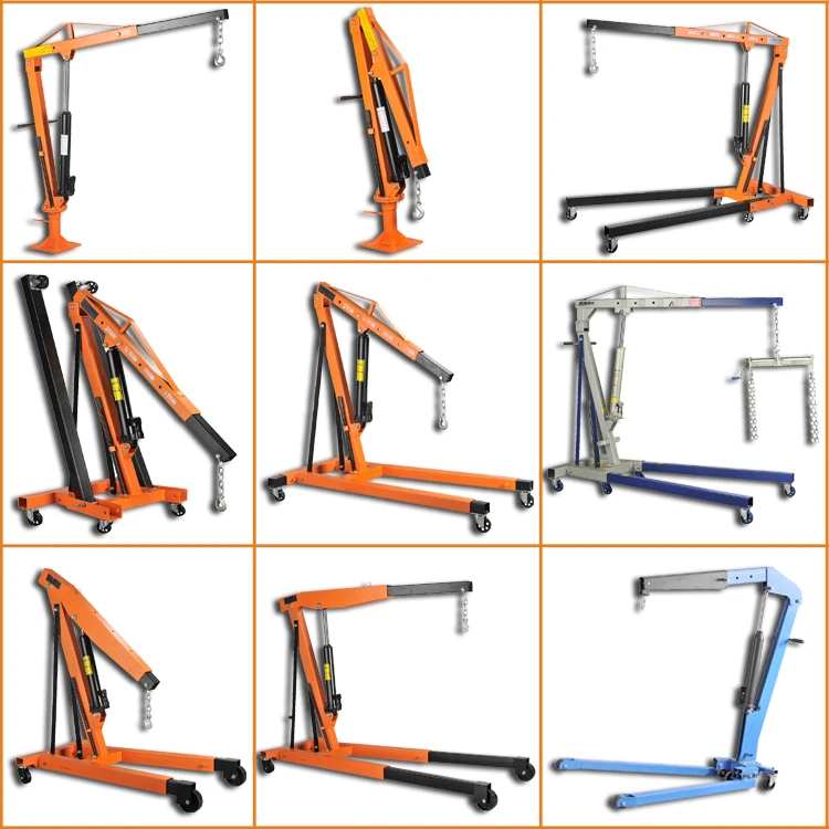 
2 ton foldable shop crane hydraulic cherry picker 
