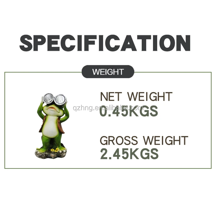 New Garden Resin standing frog statue with solar light eyes for sale