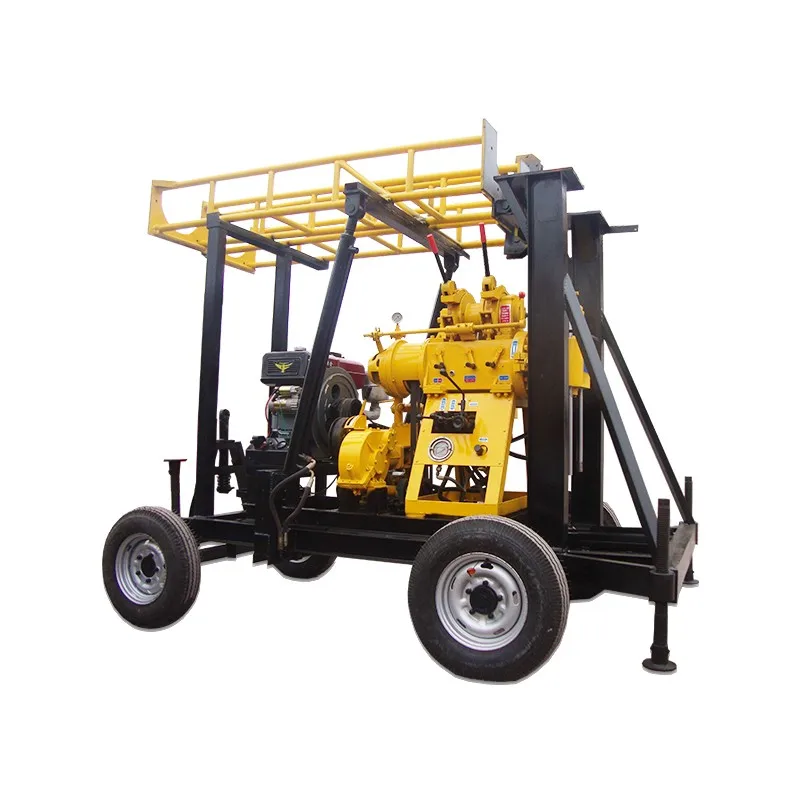 100m-200m Simple Well Mini Drilling Machine, Drilling Rig Spare Parts Hard Rock 200m Yellow Blue 75-400mm 0.7mpa Diesel 22HP