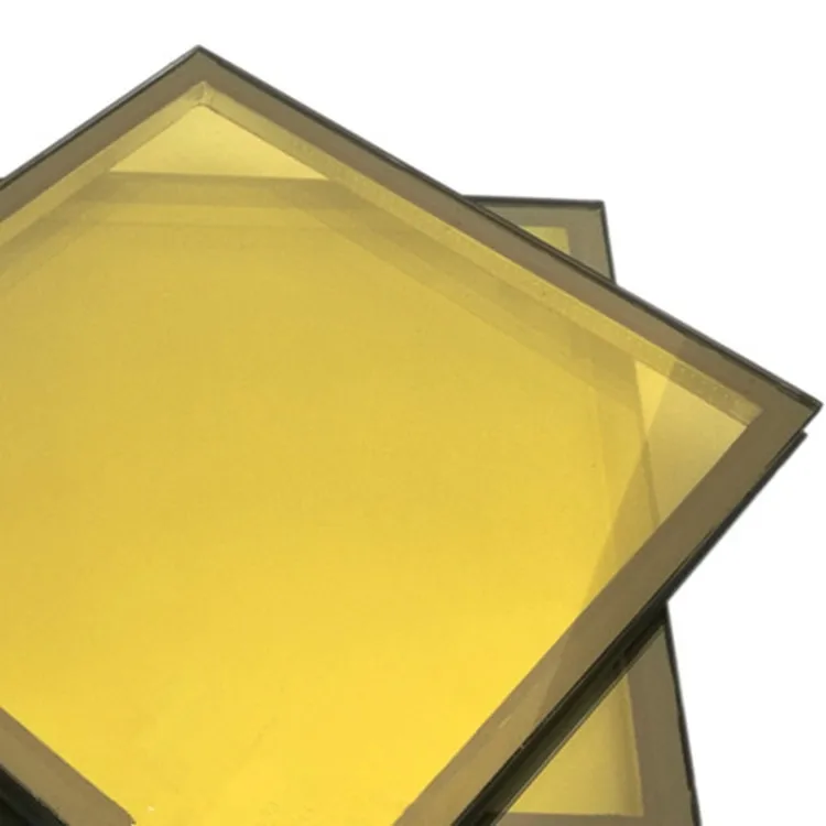 5mm 6mm 8mm Gold Reflective Tempered laminated Insulated Glass For Curtain Walls