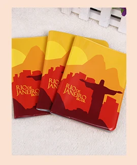 Travel set of PVC passport holder and luggage tag with many patterns