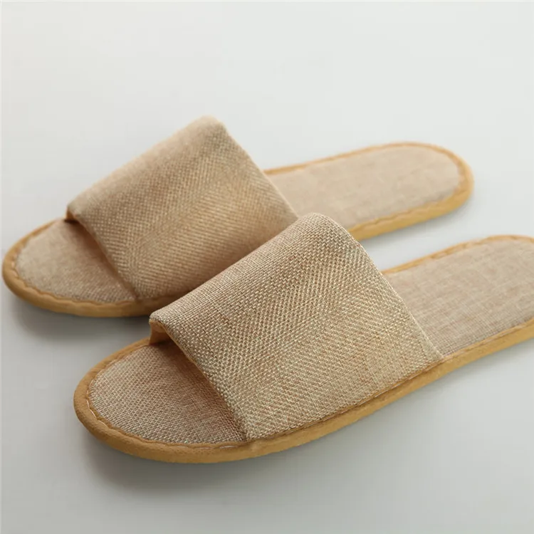 Wholesale hotel hotel one - time home stay accommodation thick ramie cotton cloth non - slip slippers