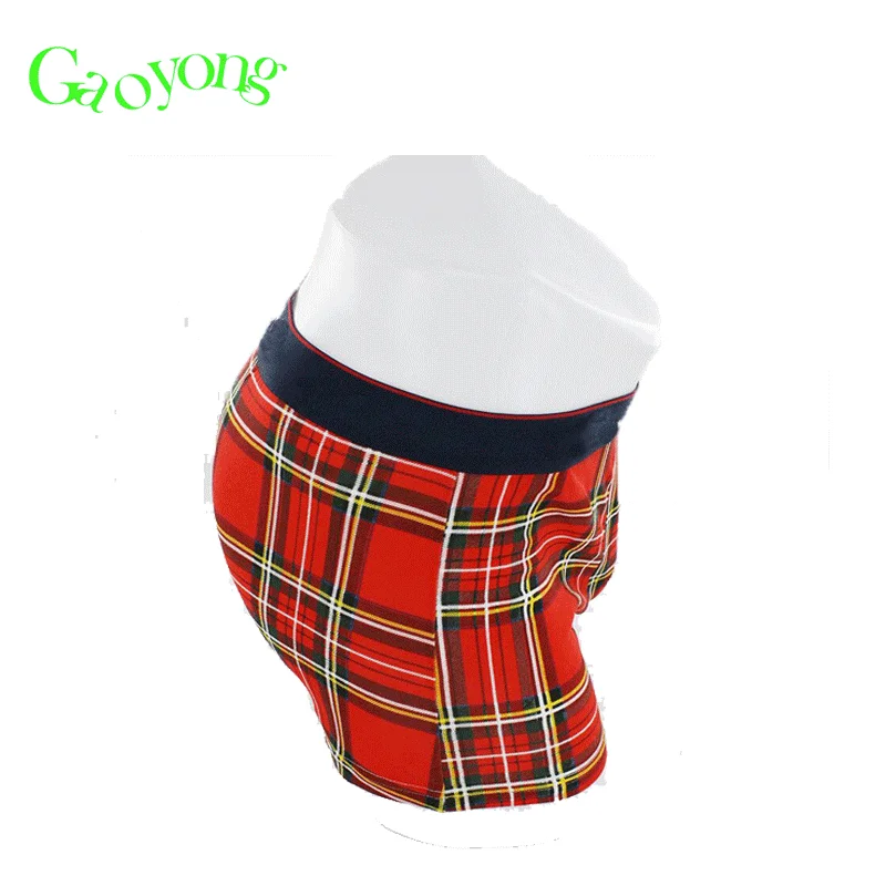 Custom men cotton spandex underwear with printed design