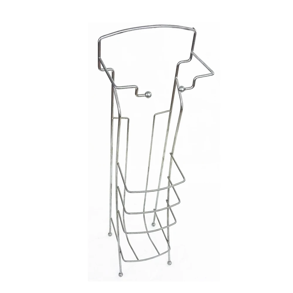 Free Standing Wire Metal Bathroom Organizer Toilet Tissue Paper Holder