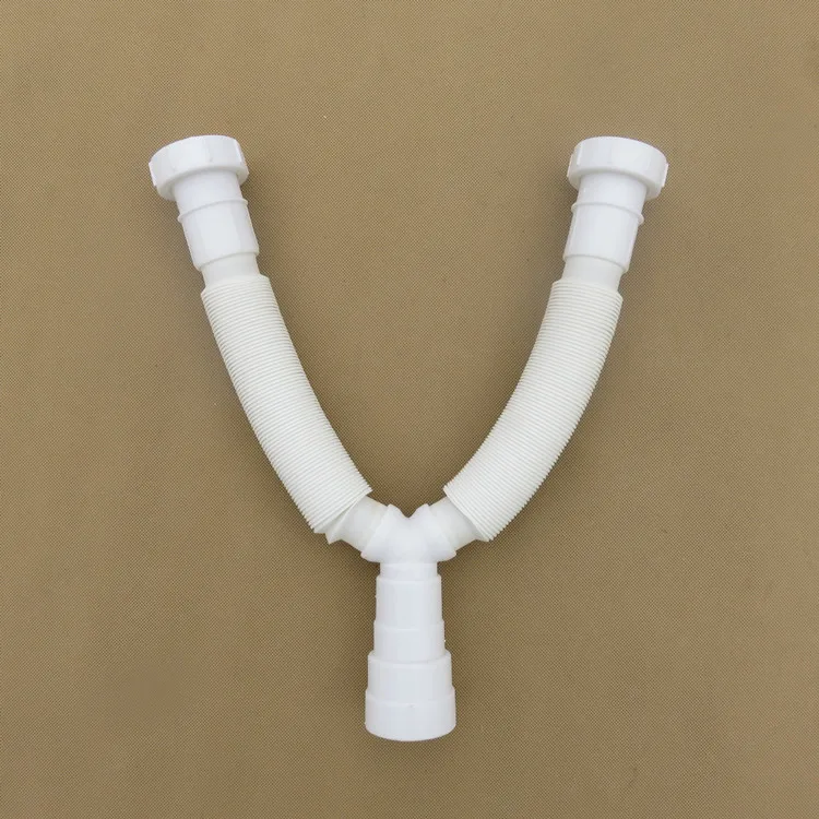 Double plastic drain hose sink waste hose crinkle hose flexible pipe