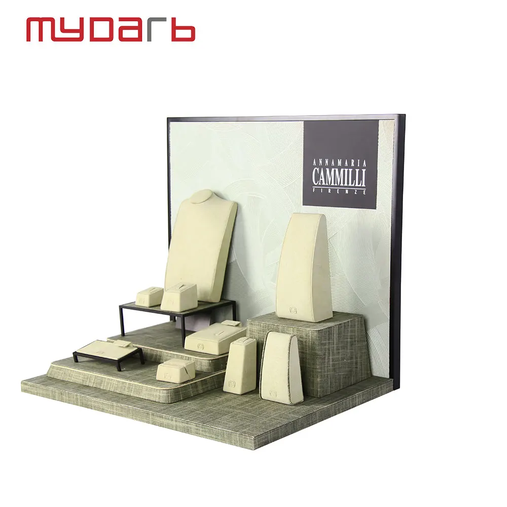 MYDARB Custom  Best selling MDF velvet microfiber material acrylic painted jewelry display rack sets