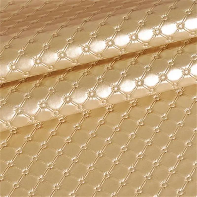 Fashion Fancy shining metallic pu Synthetic leather Stiff Fancy Leather Upholstery Sofa Fabric Material For Bedside Backdrop