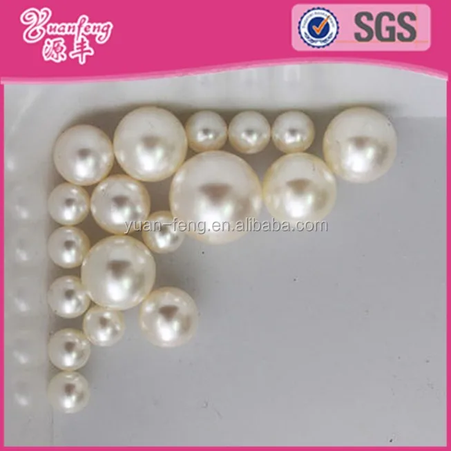 High quality loose pearl plastic round no hole beads