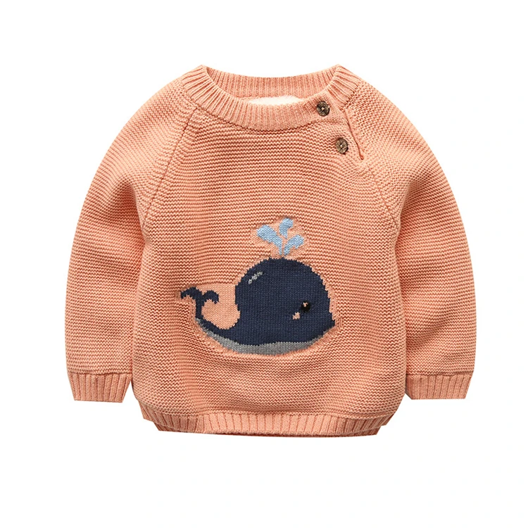 
Factory Custom Toddler and Baby Sweaters for Girls and Boys Cute Whale Jumpers 