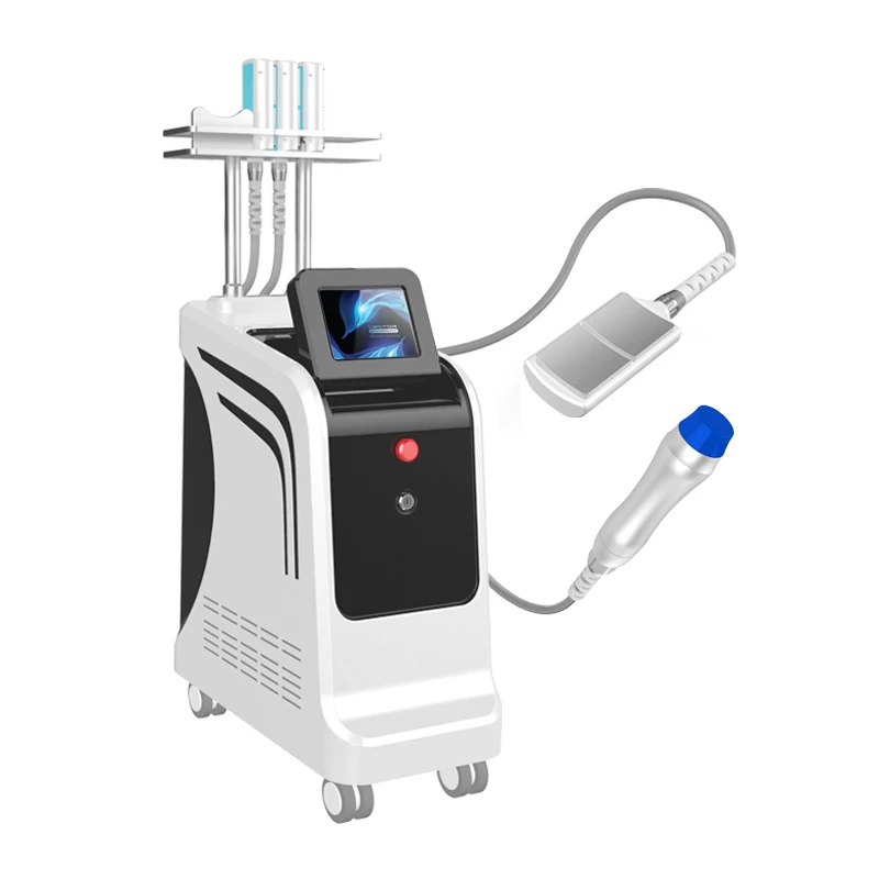 Esthetician equipment cellulite removal skin tightening Four cryolipolisis plates cryotherapy shock wave machine