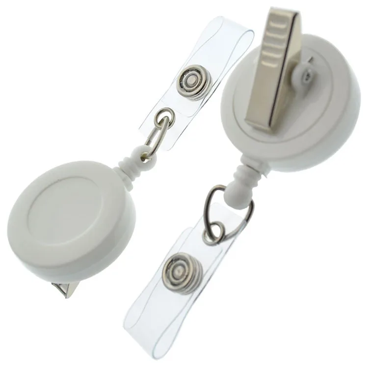 Белая катушка для значков йо-йо с зажимом крокодил