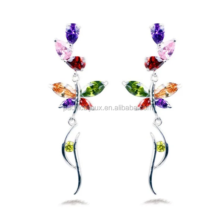 
colorful earring gemstone earring jewellery high quality beautiful long earring 