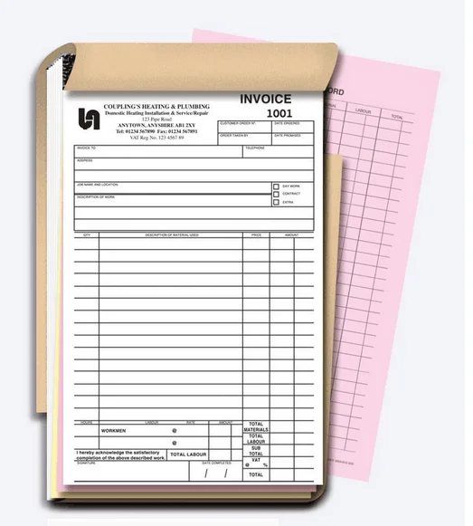 Custom Triplicate Carbonless invoice book sales receipt note Docket Receipt Quote NCR books