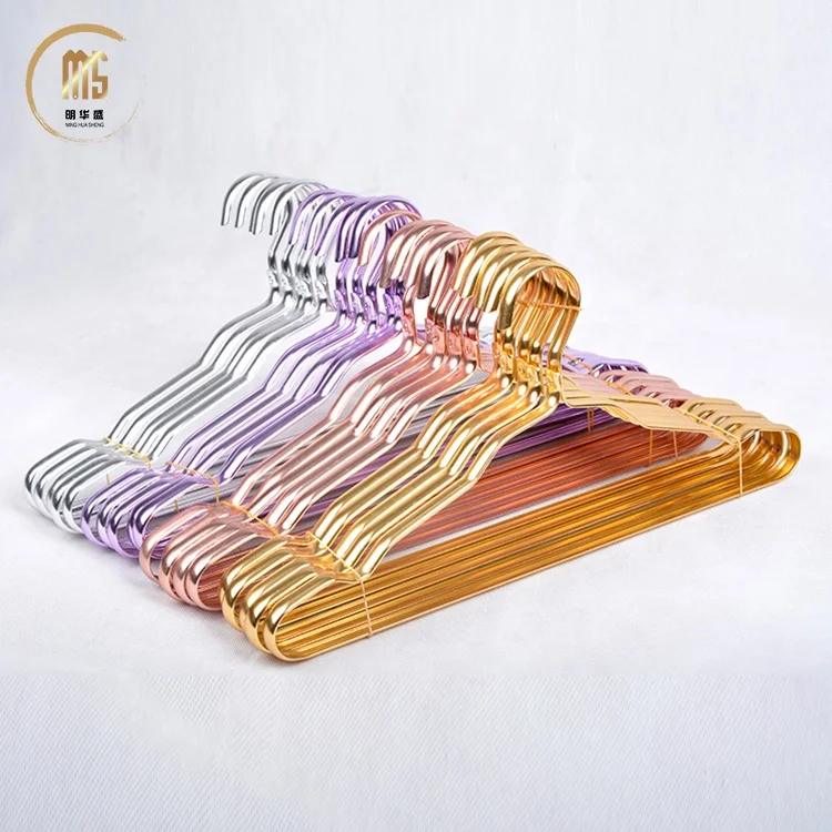 Wholesale metal non slip coat hanger chrome clothes hanger,Cheap Price Galvanized Wire Metal Hanger