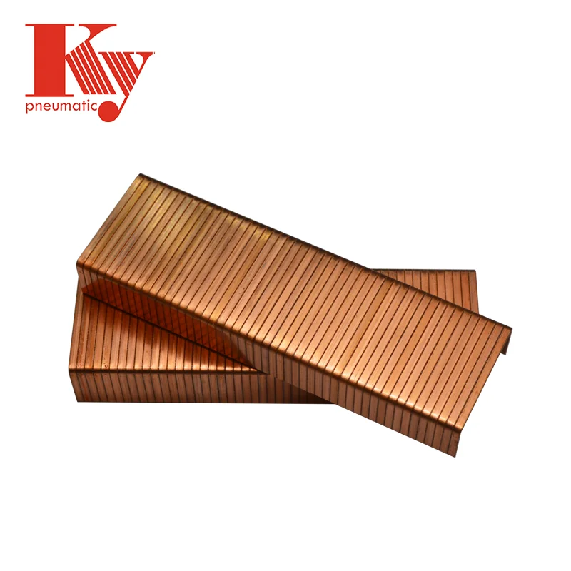 China Manufacture Copper Coated Iron Wire 16 Gauge Copper Carton Closing stapler Pin 3522