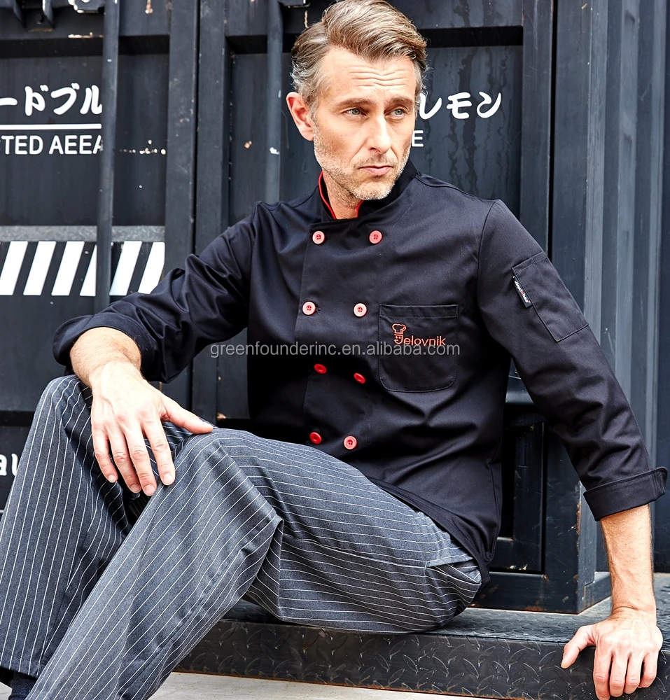 65/35 Poly Cotton Material Long Sleeves Chef Coat Chef Jacket Chef Uniforms Supply