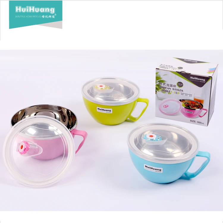 900 мл пластиковая большая чаша большого размера многофункциональная миска из нержавеющей стали с пластиковой крышкой