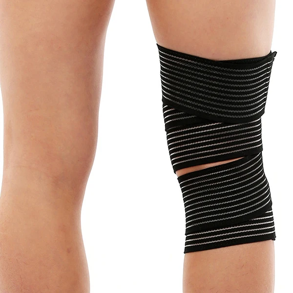 Weight lifting gym bandage brace adjustable knee support straps
