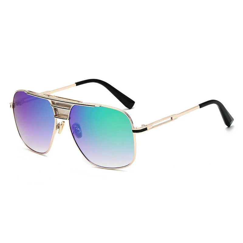 Stylish Sun glasses Designer Luxury Branded Shades Colorful Mirrored Titanium Alloy Frame USA Men Metal Sunglasses