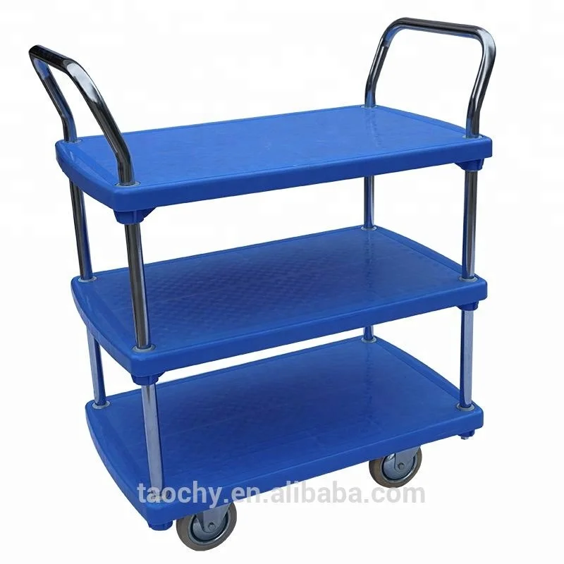 
Foldable 4 wheeled Plastic platform truck Platform Trolley 