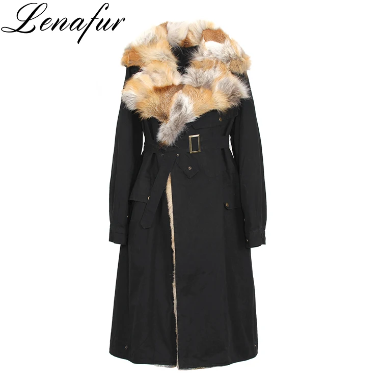 Winter Jacket Parka Fur Warm fox fur collars With rex rabbit fur Trimming Parka