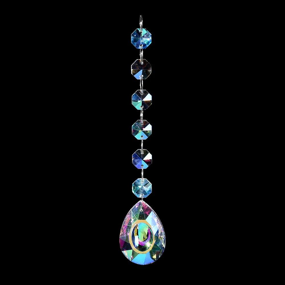 
AB clear crystal garlands strand suncatcher chandelier lamp parts glass octagon bead chain for event wedding 