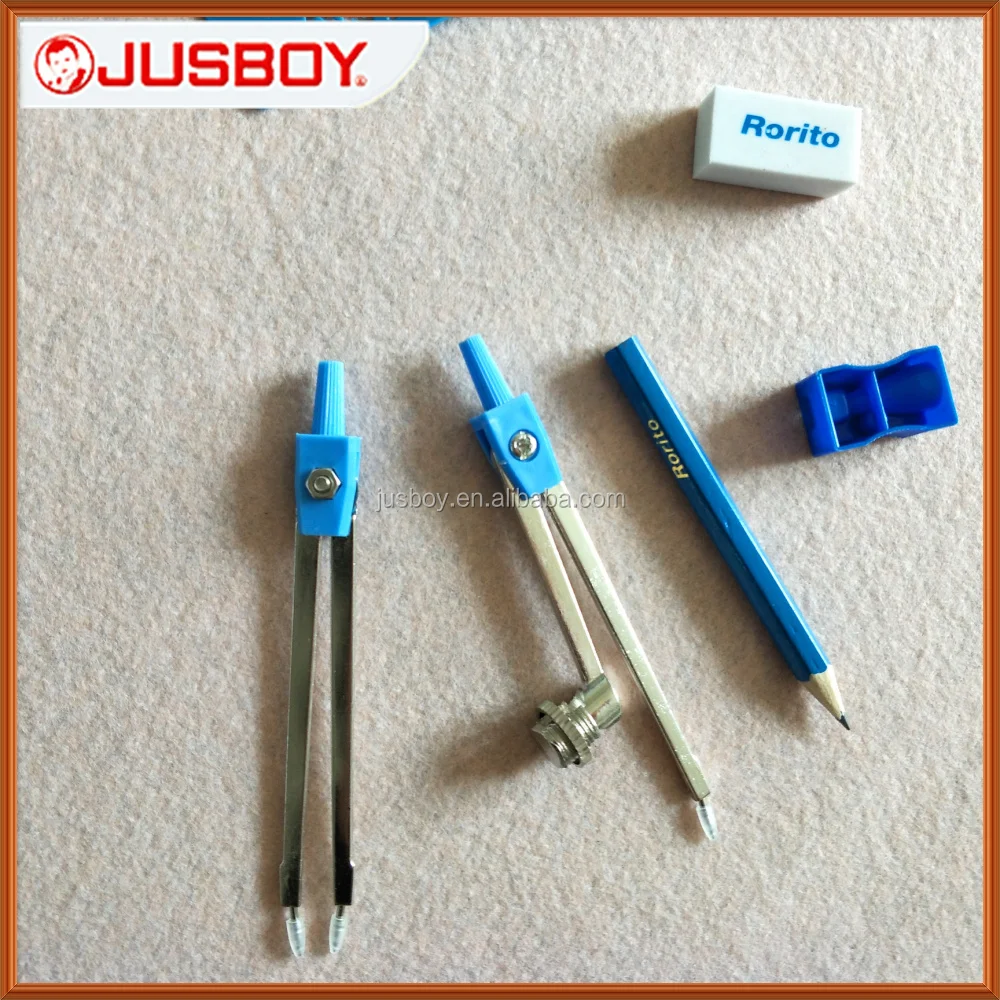 Металлический чертежный компас коробка Математика набор с пластиковой крышкой для