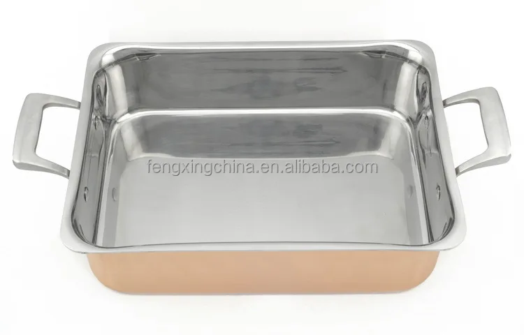 Тройная медная сковорода для обжарки из нержавеющей стали