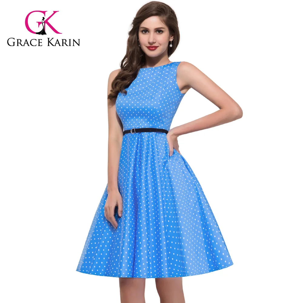 CL6086 Grace Karin Лидер продаж Женская одежда летние платья женские пинап ретро рокабилли 50s винтажное платье