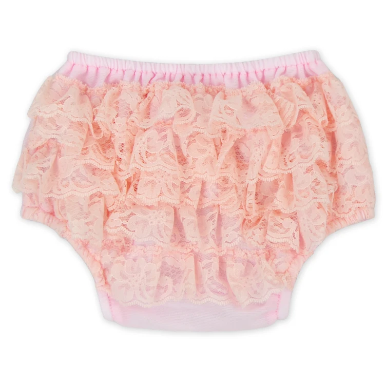 
Toddler Peach Lace Bloomer Toddlers Diaper Cover Wholesale Baby Ruffle Bloomers 