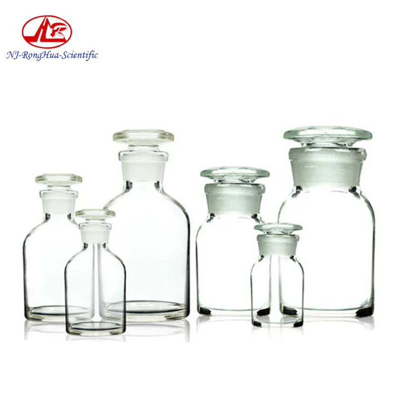 Laboratory 500ml Grinding Mouth Amber Glass Chemical Reagent Bottle